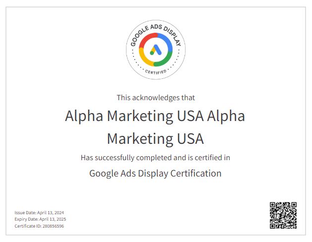 Google Ads Display Certification