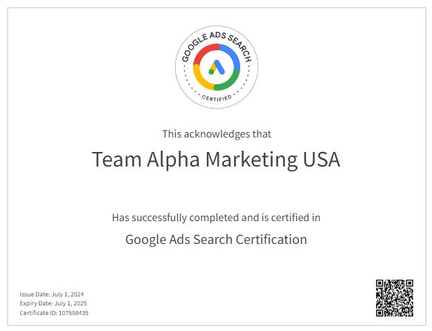 Google Ads Search Certification